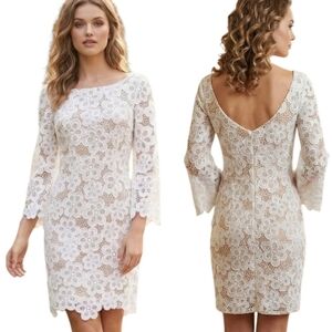 LUISA SPAGNOLI Guipure Floral Lace Mini Dress - size 42 IT (6 U.S.A.)